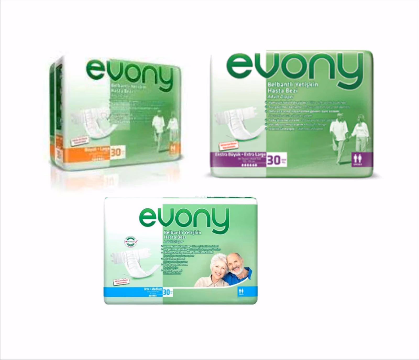 Evony Belbantlı Yetişkin Hasta Bezi XL (30 Adet)