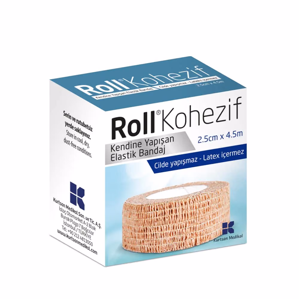 Roll Kohezif Kendinden Yapışkanlı Bandaj